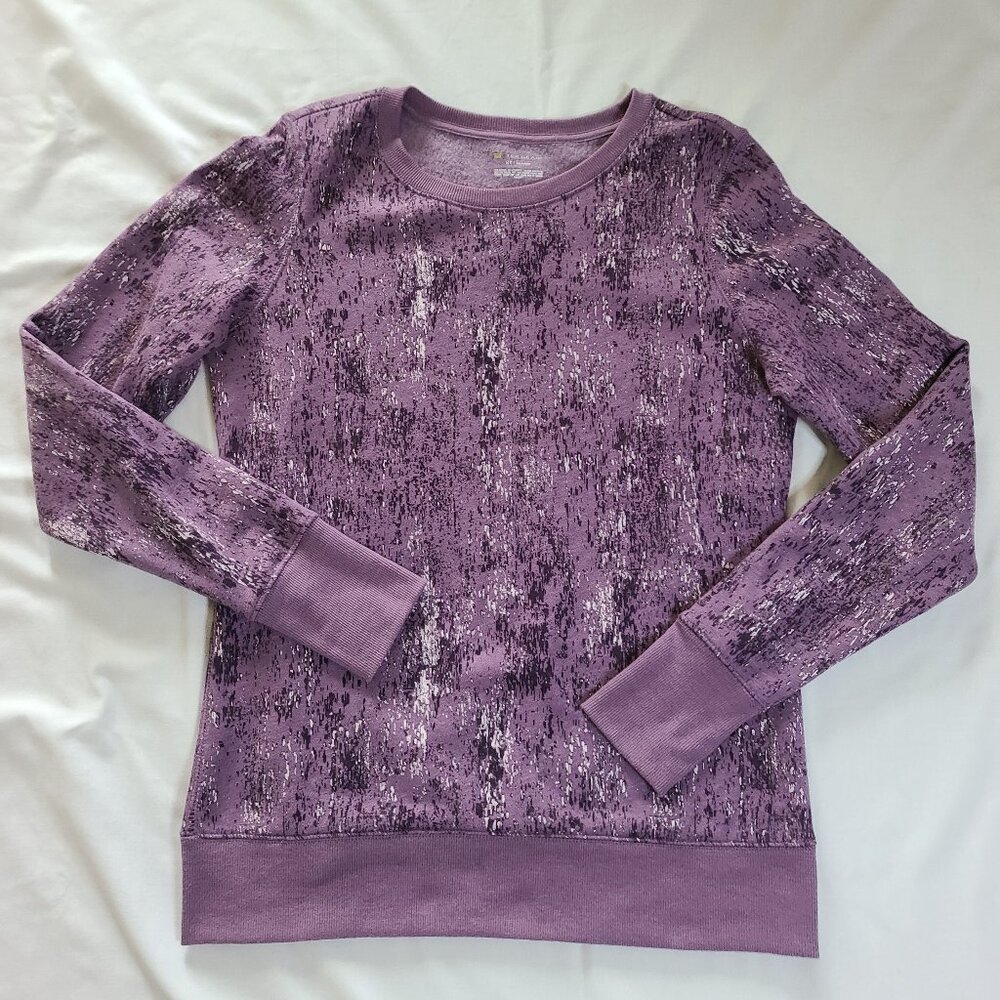 Tek Gear Women’s Fleece Crewneck Sweatshirt, Purple - Medium Tall